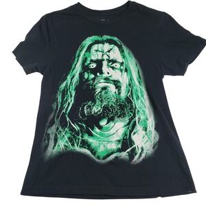 Rob Zombie Graphic T‎ Shirt Mens Small Black Green Face Concert Tour Tee
